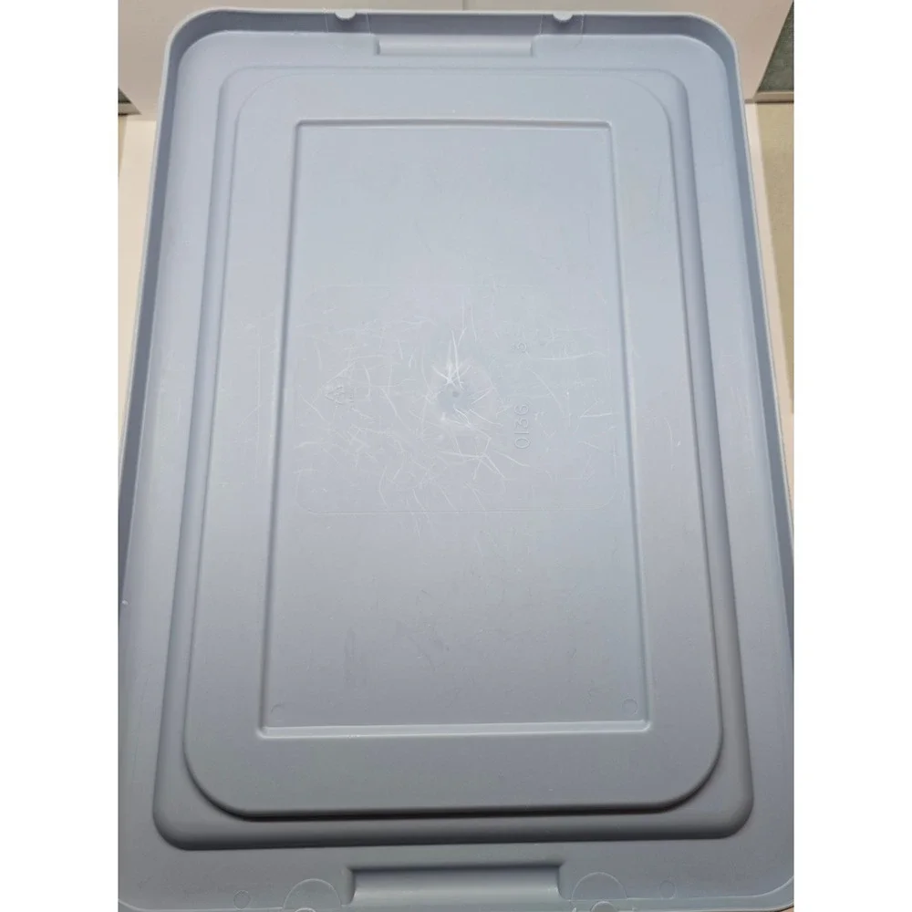 Vintage Rubbermaid Sheer Storage‎ Box Dark Blue & Clear #0135